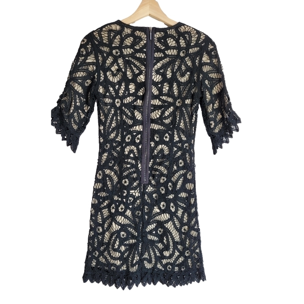 Miu Miu black crochet lace Formal dress, 100% cotton, size 2, Made In Italy - Picture 3 of 10